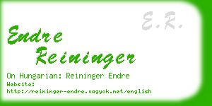 endre reininger business card